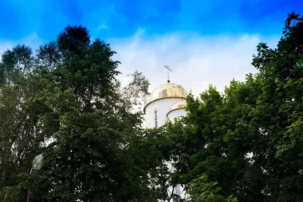 Russian city church background — Stock Photo, Image