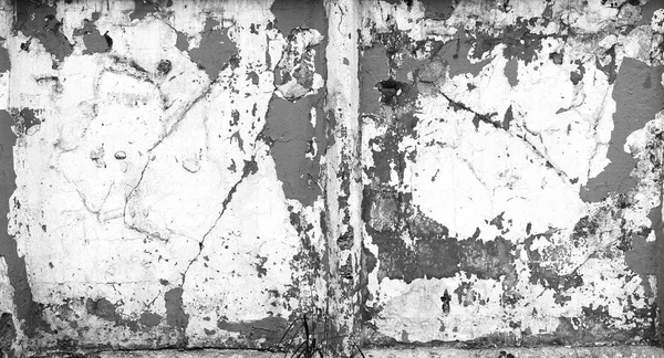 Fondo horizontal de textura de pared vieja en blanco y negro — Foto de Stock