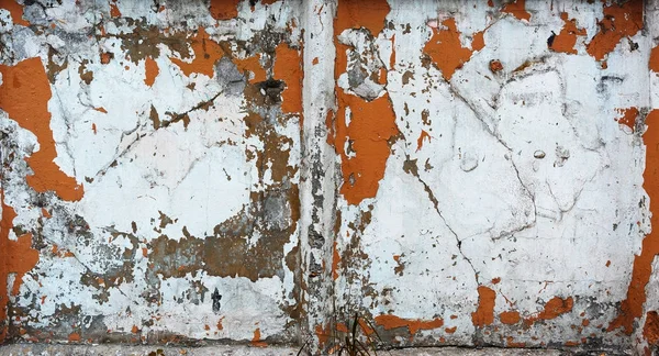 Horizontal orange rusty old wall texture background — Stock Photo, Image