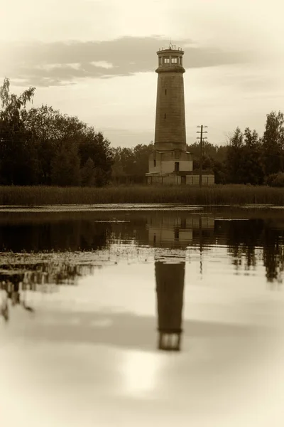 Vertical sepia lighthouse background — Stock Photo, Image