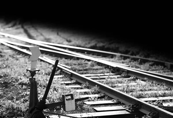 Railroad track switch background — Stock Photo, Image
