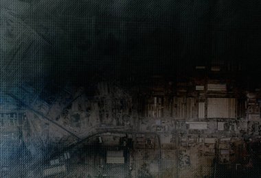 Yatay aerograph techno soyutlama