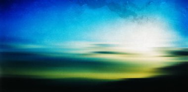 Yatay vintage Yunanistan gündoğumu manzara soyutlama film ani kalp durması