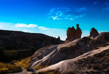Yatay canlı Türk dağ tepeleri manzarası arka plan bac