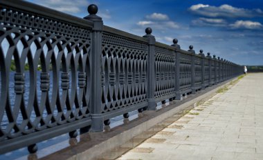 Parlak gün arka plan zemin üzerinde yatay canlı çit