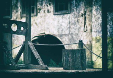 Yatay boş boş Ortaçağ iskele darağacı tasarım öğesi 