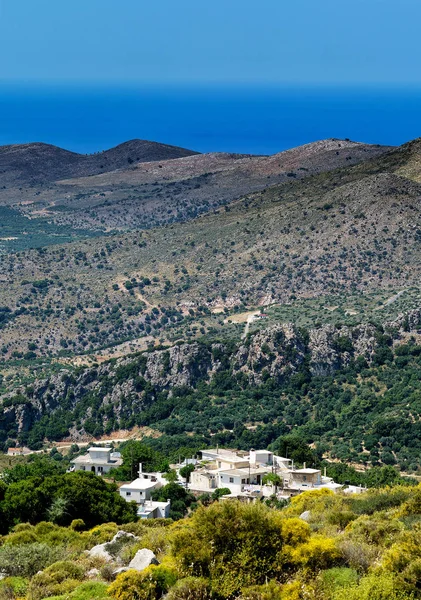 Verticale vivida valle di Creta paesaggio sfondo — Foto Stock