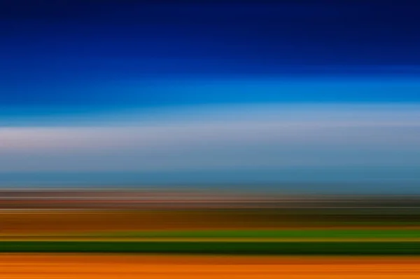 Horizontal vivid vibrant simple empty blank landscape in motion — Stock Photo, Image