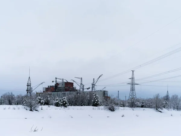 Pripyat βιομηχανική ατομικό πυρήνα τοπίο — Φωτογραφία Αρχείου