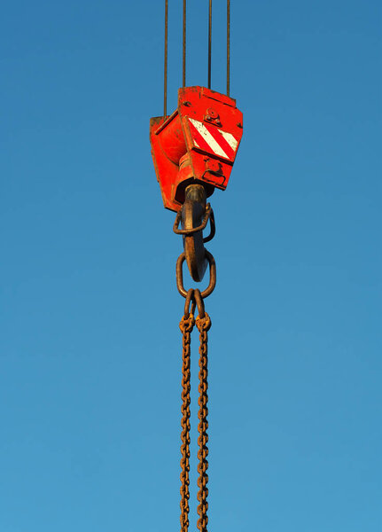 Part of industrial crane in detail background
