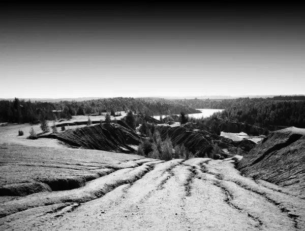 Dramatic sand slope landscape background — Stock Photo, Image