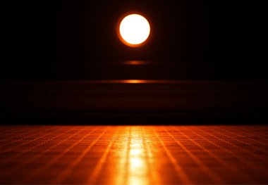 Dramatik öncü lamba aydınlatıcı neon yüzey arkaplanı