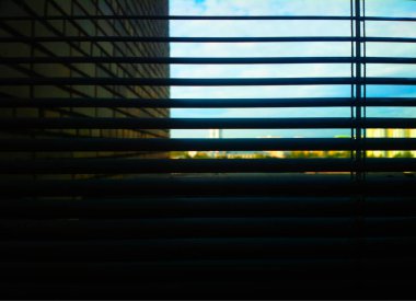 Horizontal opened blinds bokeh background