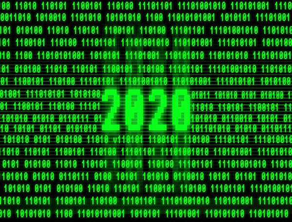 New year 2020 computer terminal illustration background