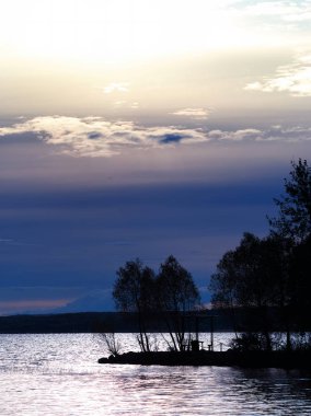 Gün batımında ağaç siluetleri