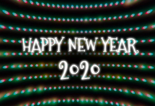 Glowing New Year 2020 led garlands background — Stock Photo, Image