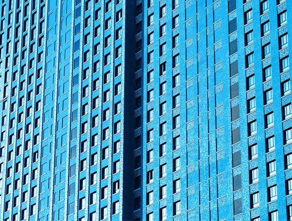 Blue modern high-rise skyscraper architecture background