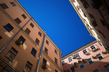 Çapraz binalar yukarı görüş arkaplanı