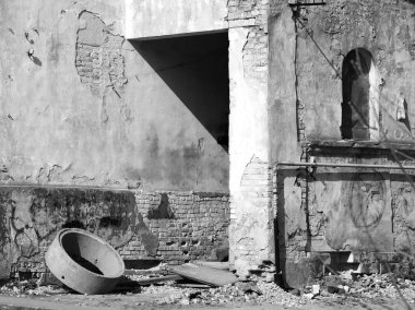 Siyah & beyaz vintage bina arkaplanı