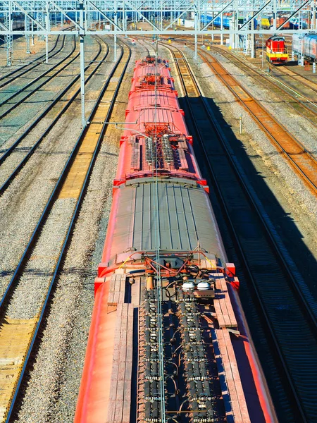 Carro Ferroviario Verticale Sopra Sfondo — Foto Stock