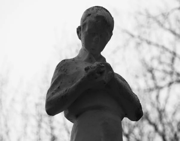 Skulptur Des Jungen Fotografen Hintergrund — Stockfoto