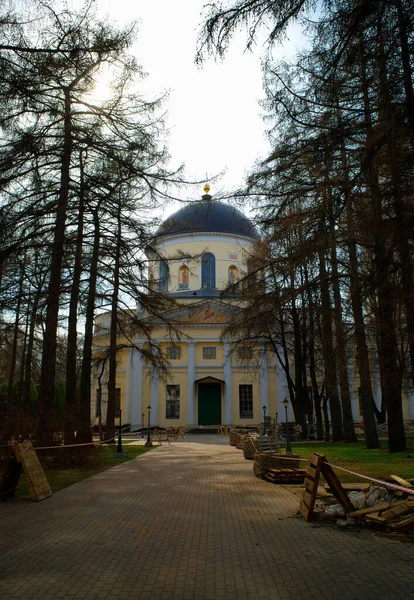 Entrée Cathédrale Kaluga Couverte Arbres — Photo