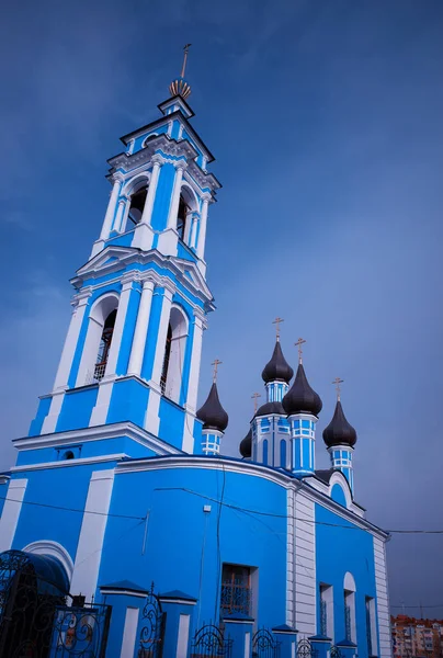 Igreja Azul Fundo Kaluga — Fotografia de Stock