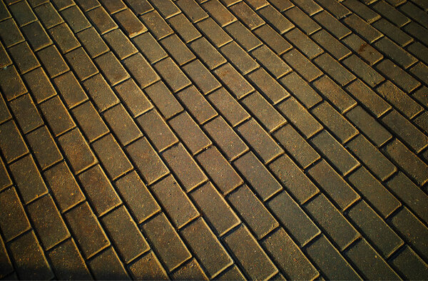Diagonal street brick pavement texture background