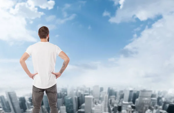 Man looking to the city — Stock Image Man looking to the city Stock Picture