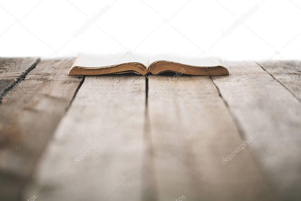 Bible on wooden table