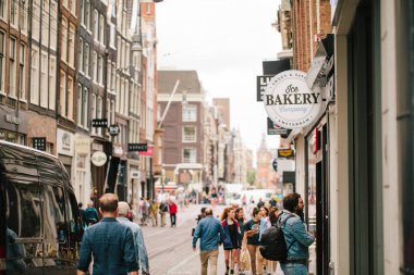 Hollanda, Amsterdam: Haziran 15,2017: Veiw şehir meşgul s