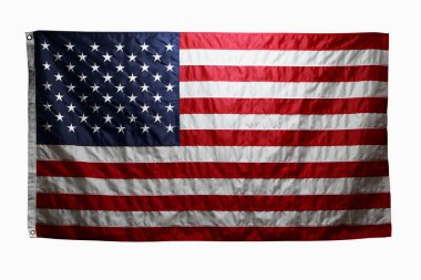 Tasarımınız için beyaz izole ABD bayrağı