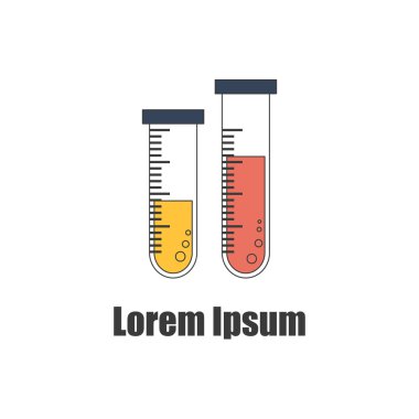 Karikatür düz test tüpleri ile vektör illüstrasyon