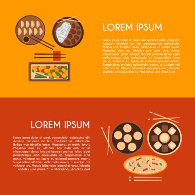 Vektör karikatür Çin Mutfağı gıda