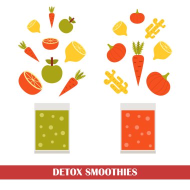 Vektör Detoks smoothies consrtuctor