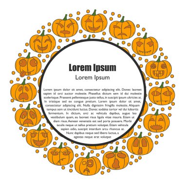 Vektör karikatür elle çizilmiş Cadılar Bayramı Balkabağı arka plan