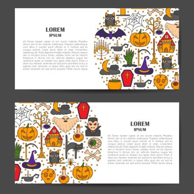 Vektör karikatür elle çizilmiş Cadılar Bayramı arka plan