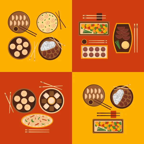 Vector desenhos animados comida chinesa — Vetor de Stock