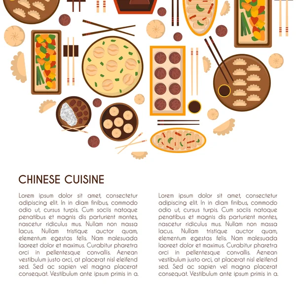 Vektor Cartoon chinesische Küche Essen Konzept — Stockvektor
