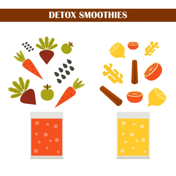 Vector detox smoothies consrtuctor — Stock Vector