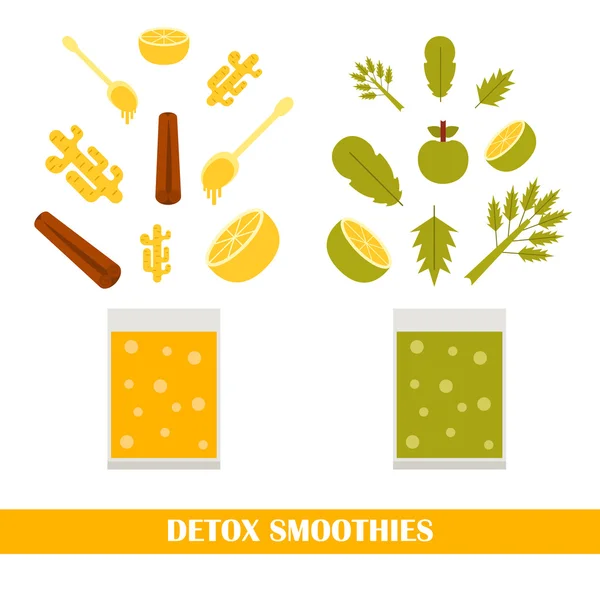 Vetor desintoxicação smoothies consrtuctor — Vetor de Stock