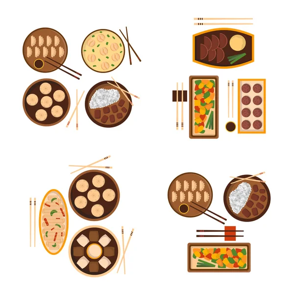 Vector desenhos animados comida chinesa — Vetor de Stock