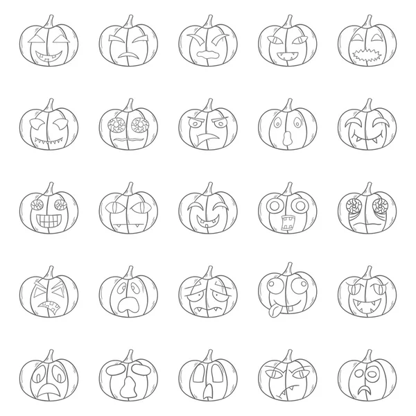 Caricature vectorielle dessinée à la main Halloween Citrouille — Image vectorielle