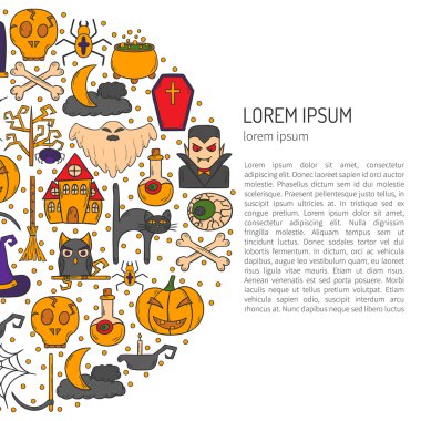 Vektör karikatür elle çizilmiş Cadılar Bayramı arka plan