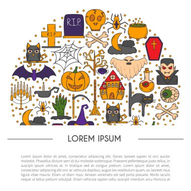 Vektör karikatür elle çizilmiş Cadılar Bayramı arka plan