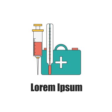 Vektör düz çizgi film tıbbi geçmişi