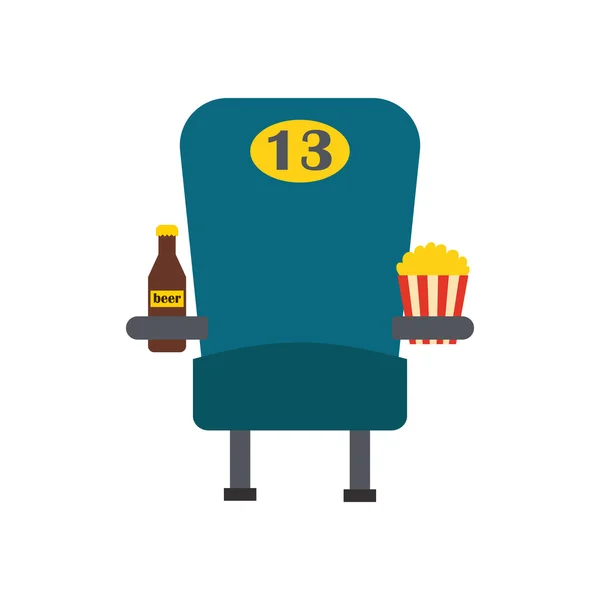 Ilustración vectorial con sillón de cine de dibujos animados — Vector de stock