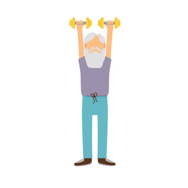 Vecteur dessin animé actif vieil homme — Image vectorielle