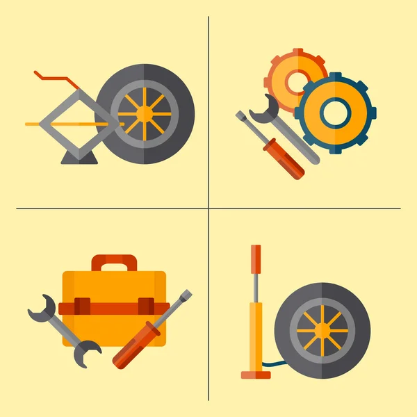 Vector carro reparação desenho animado ícone —  Vetores de Stock