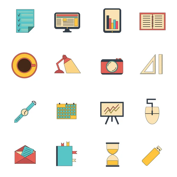 Vector freelance workflow flat icons — Stock Vector